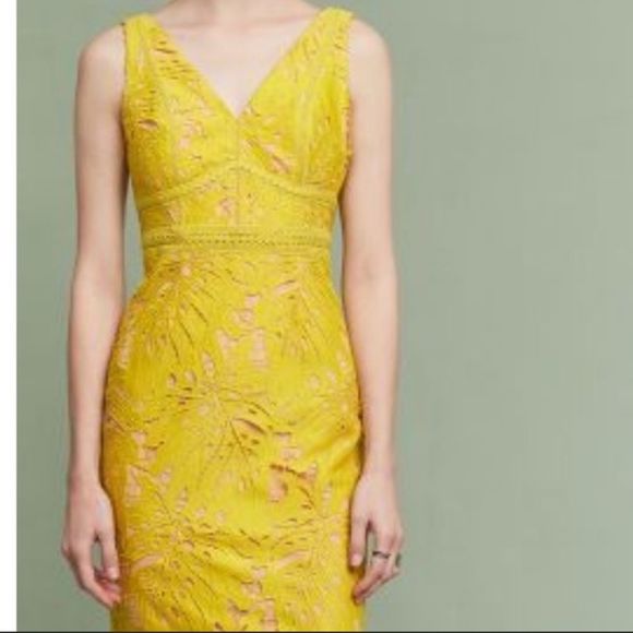 Anthropologie Dresses & Skirts - Anthropologie Maeve Lace Gardenia Dress in Yellow, Size 8